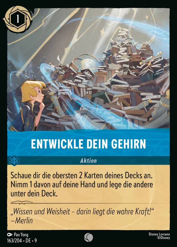 Entwickle dein Gehirn — Disney Lorcana Aktion card from Fabled