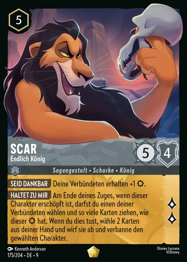 Scar - Endlich König — Disney Lorcana Charakter card from Fabled