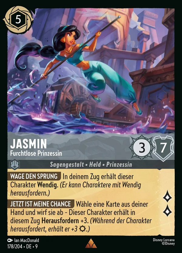 Jasmin - Furchtlose Prinzessin — Disney Lorcana Charakter card from Fabled