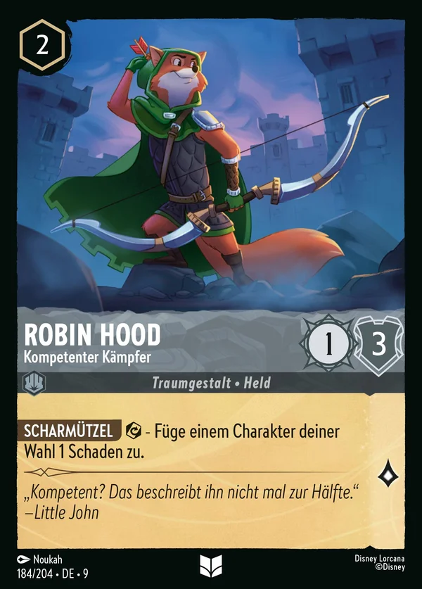 Robin Hood - Kompetenter Kämpfer — Disney Lorcana Charakter card from Fabled