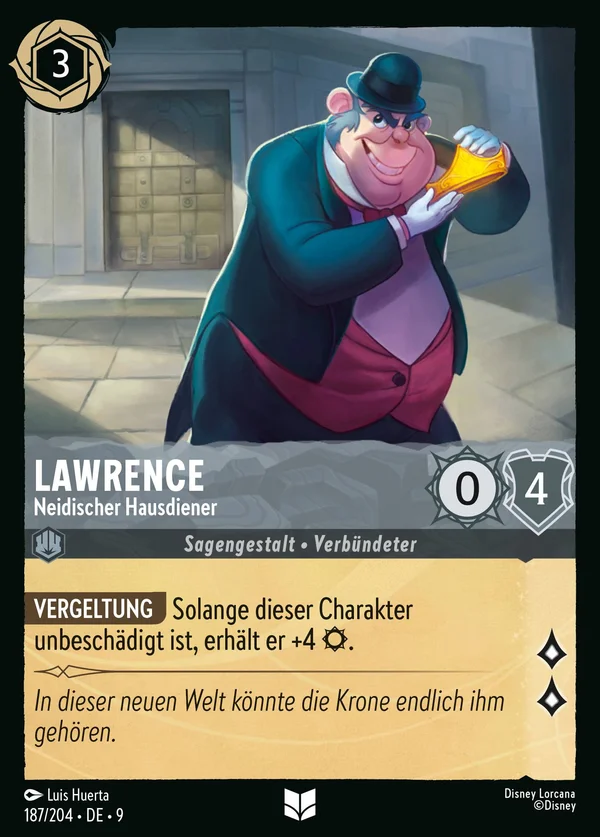 Lawrence - Neidischer Hausdiener — Disney Lorcana Charakter card from Fabled
