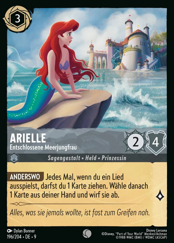 Arielle - Entschlossene Meerjungfrau — Disney Lorcana Charakter card from Fabled