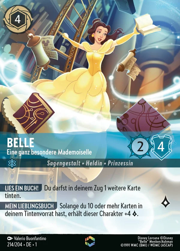 Belle - Eine ganz besondere Mademoiselle — Disney Lorcana Charakter card from The First Chapter