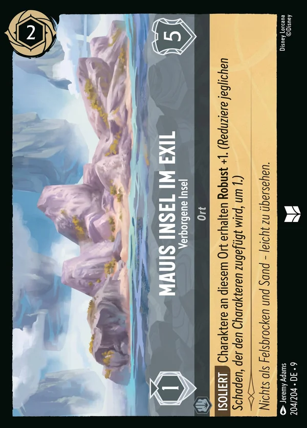 Mauis Insel im Exil - Verborgene Insel — Disney Lorcana Ort card from Fabled