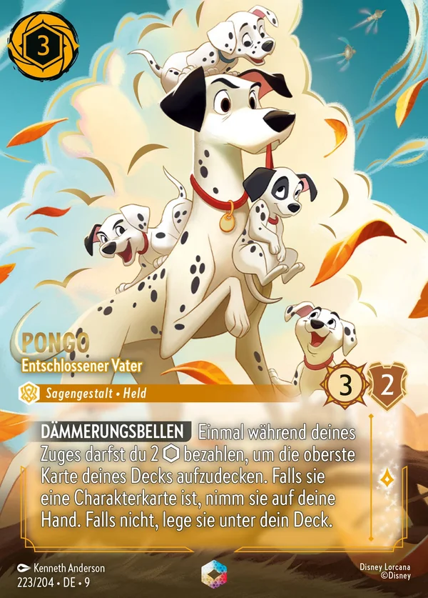 Pongo - Entschlossener Vater — Disney Lorcana Charakter card from Fabled