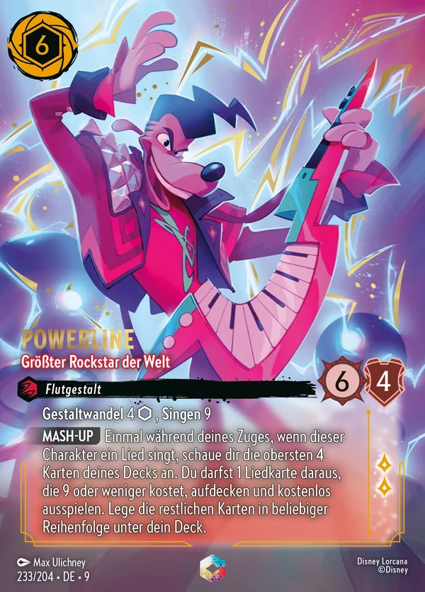 Powerline - Größter Rockstar der Welt — Disney Lorcana Charakter card from Fabled
