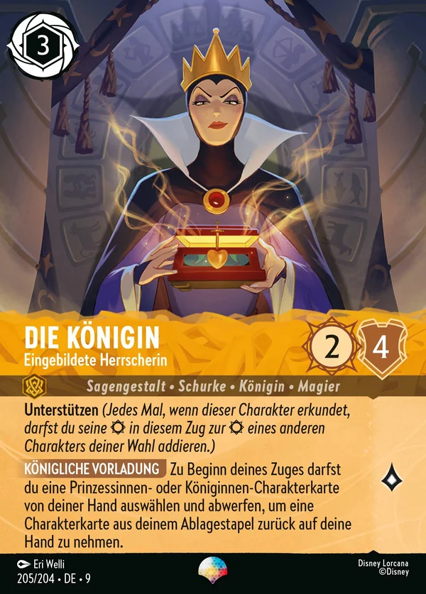 Die Königin - Eingebildete Herrscherin — Disney Lorcana Charakter card from Fabled