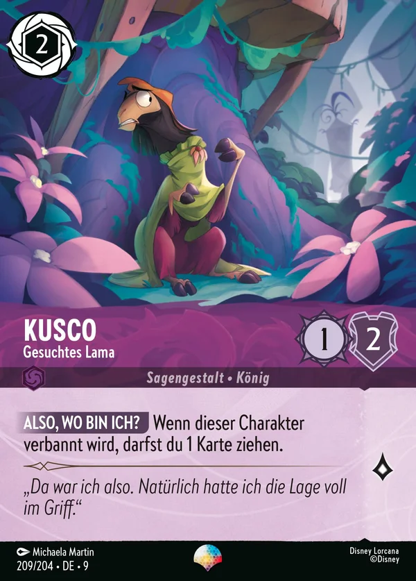 Kusco - Gesuchtes Lama — Disney Lorcana Charakter card from Fabled