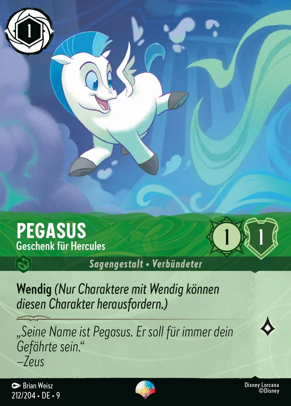Pegasus - Geschenk für Hercules — Disney Lorcana Charakter card from Fabled