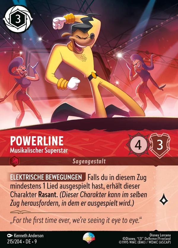Powerline - Musikalischer Superstar — Disney Lorcana Charakter card from Fabled