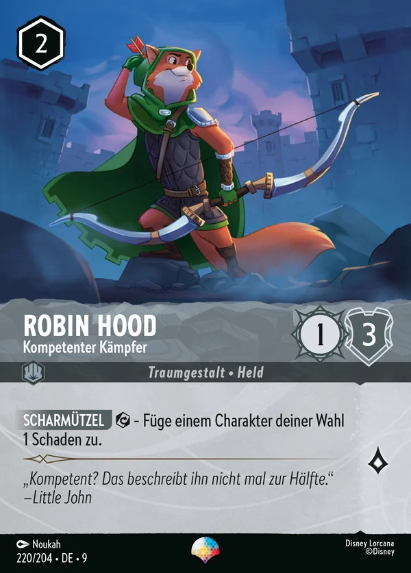 Robin Hood - Kompetenter Kämpfer — Disney Lorcana Charakter card from Fabled