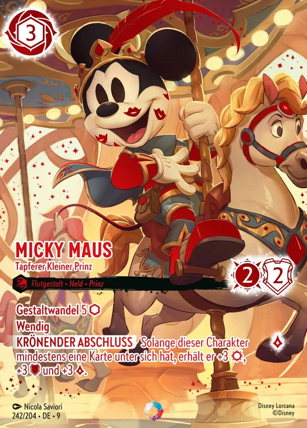 Micky Maus - Tapferer Kleiner Prinz — Disney Lorcana Charakter card from Fabled