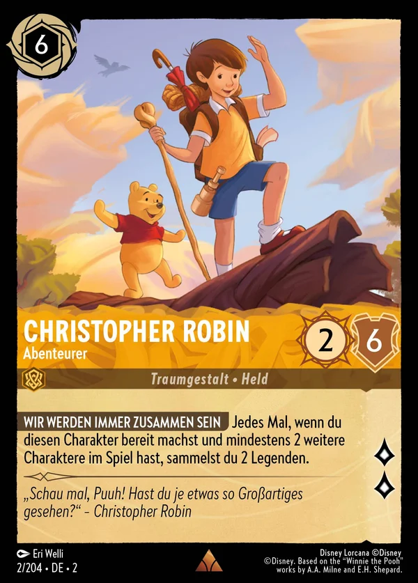 Christopher Robin - Abenteurer — Disney Lorcana Charakter card from Rise of the Floodborn