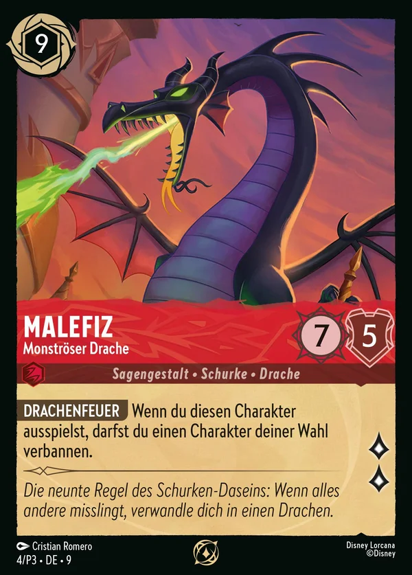 Malefiz - Monströser Drache — Disney Lorcana Charakter card from Fabled