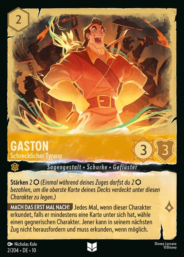 Gaston - Schrecklicher Tyrann — Disney Lorcana Charakter card from Whispers in the Well