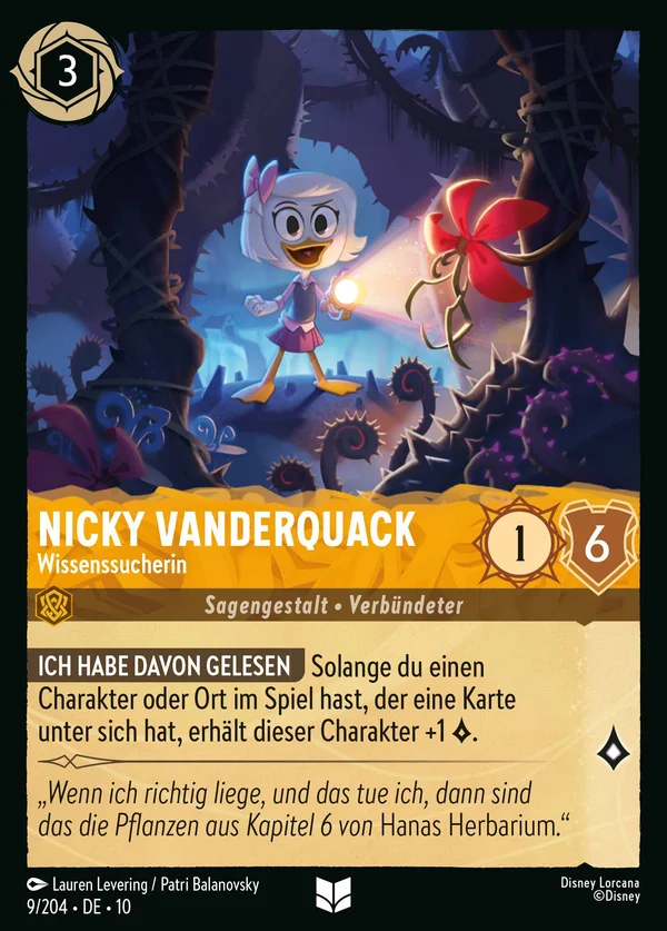 Nicky Vanderquack - Wissenssucherin — Disney Lorcana Charakter card from Whispers in the Well