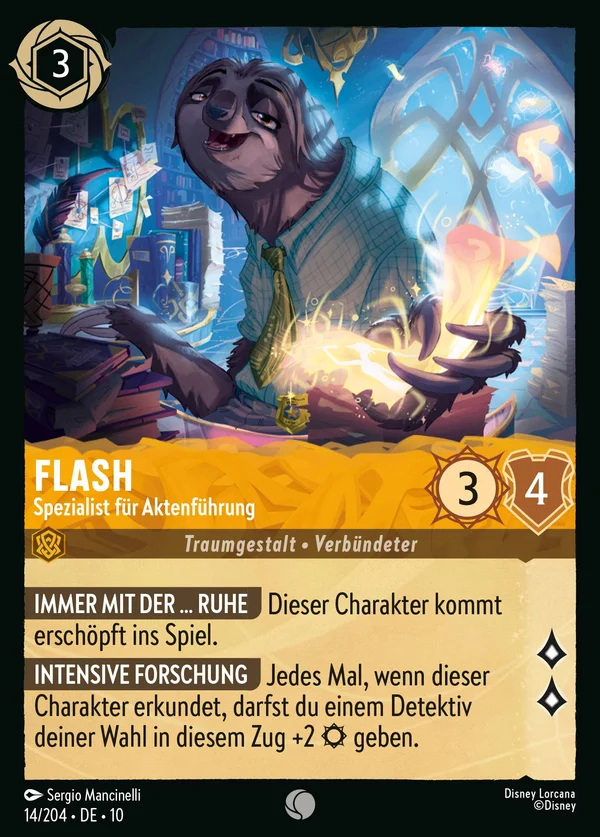 Flash - Spezialist für Aktenführung — Disney Lorcana Charakter card from Whispers in the Well