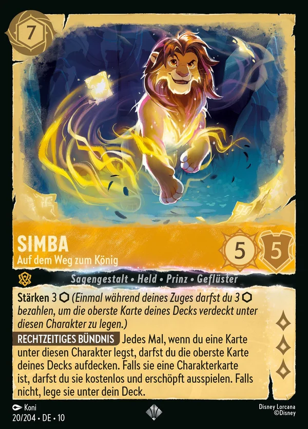 Simba - Auf dem Weg zum König — Disney Lorcana Charakter card from Whispers in the Well