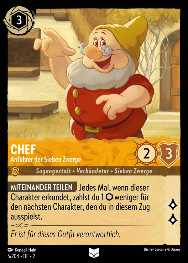 Chef - Anführer der Sieben Zwerge — Disney Lorcana Charakter card from Rise of the Floodborn