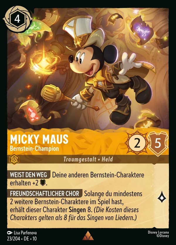 Micky Maus - Bernstein-Champion — Disney Lorcana Charakter card from Whispers in the Well