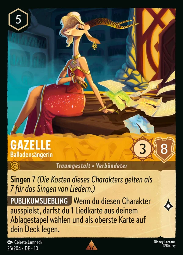 Gazelle - Balladensängerin — Disney Lorcana Charakter card from Whispers in the Well