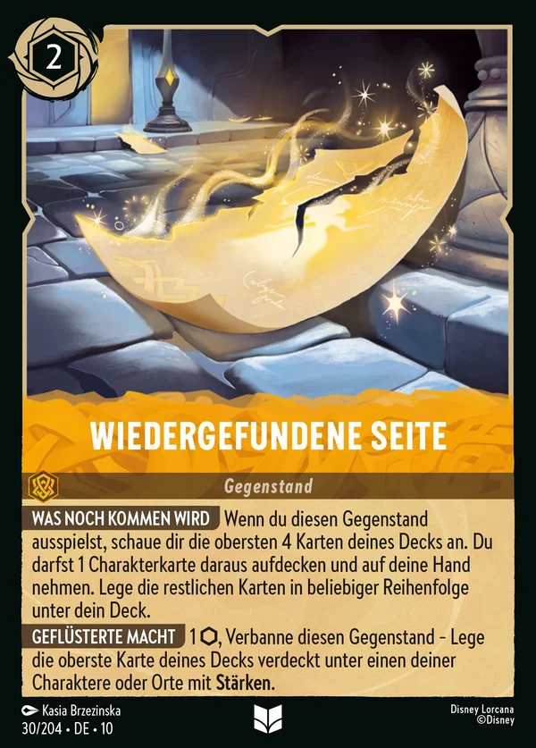 Wiedergefundene Seite — Disney Lorcana Gegenstand card from Whispers in the Well