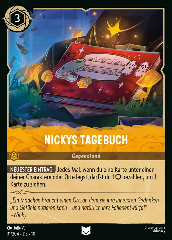 Nickys Tagebuch — Disney Lorcana Gegenstand card from Whispers in the Well
