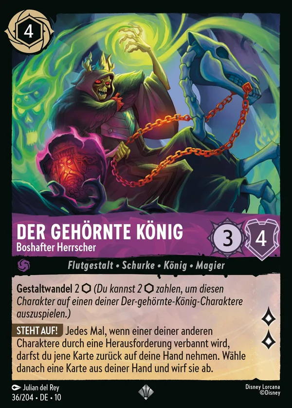 Der gehörnte König - Boshafter Herrscher — Disney Lorcana Charakter card from Whispers in the Well