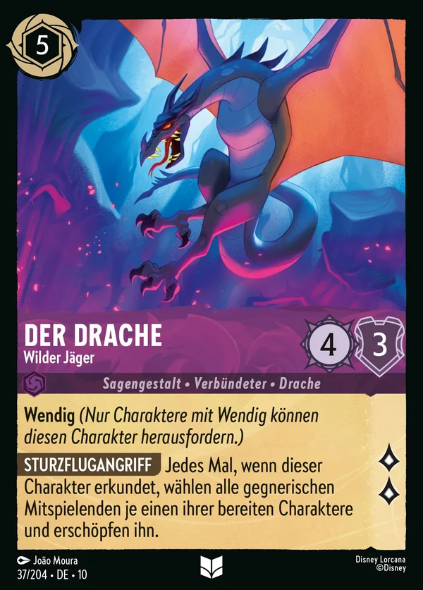 Der Drache - Wilder Jäger — Disney Lorcana Charakter card from Whispers in the Well