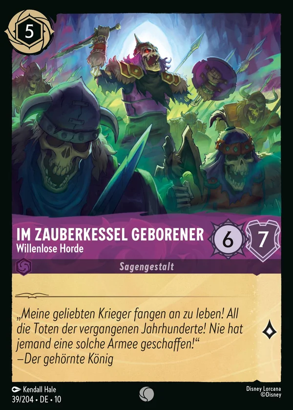 Im Zauberkessel Geborener - Willenlose Horde — Disney Lorcana Charakter card from Whispers in the Well