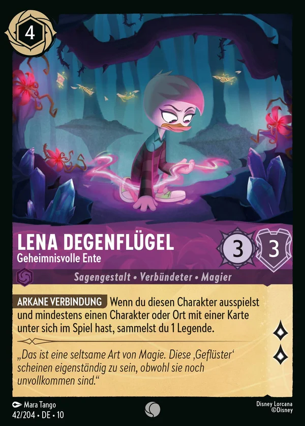 Lena Degenflügel - Geheimnisvolle Ente — Disney Lorcana Charakter card from Whispers in the Well
