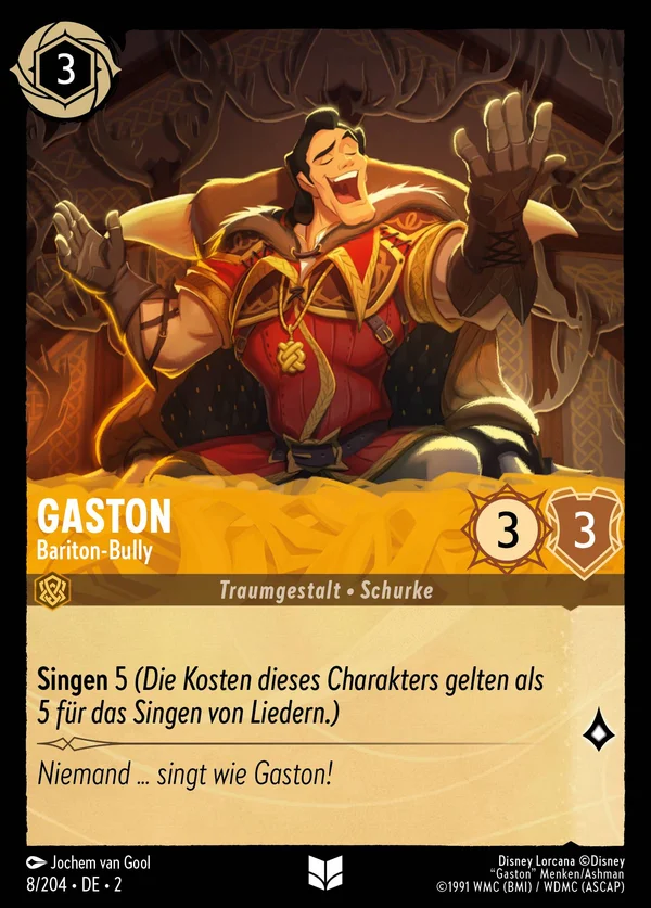 Gaston - Bariton-Bully — Disney Lorcana Charakter card from Rise of the Floodborn