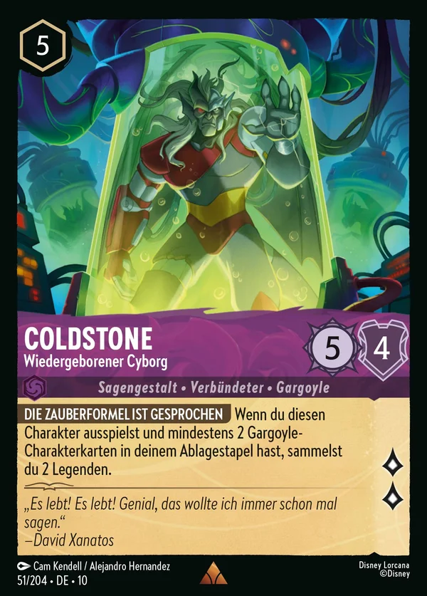 Coldstone - Wiedergeborener Cyborg — Disney Lorcana Charakter card from Whispers in the Well