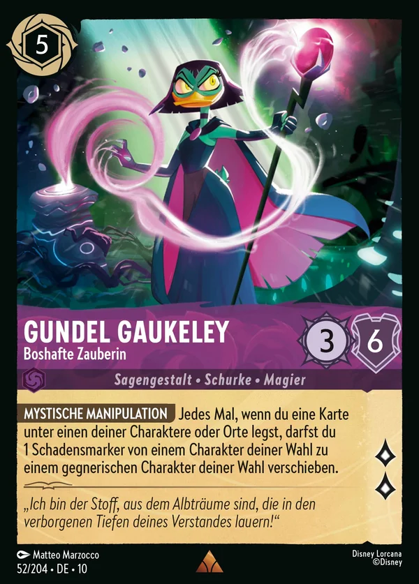 Gundel Gaukeley - Boshafte Zauberin — Disney Lorcana Charakter card from Whispers in the Well