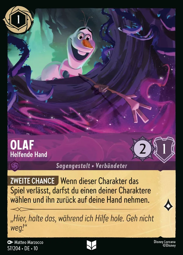 Olaf - Helfende Hand — Disney Lorcana Charakter card from Whispers in the Well