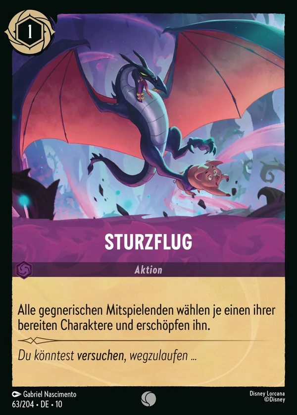 Sturzflug — Disney Lorcana Aktion card from Whispers in the Well