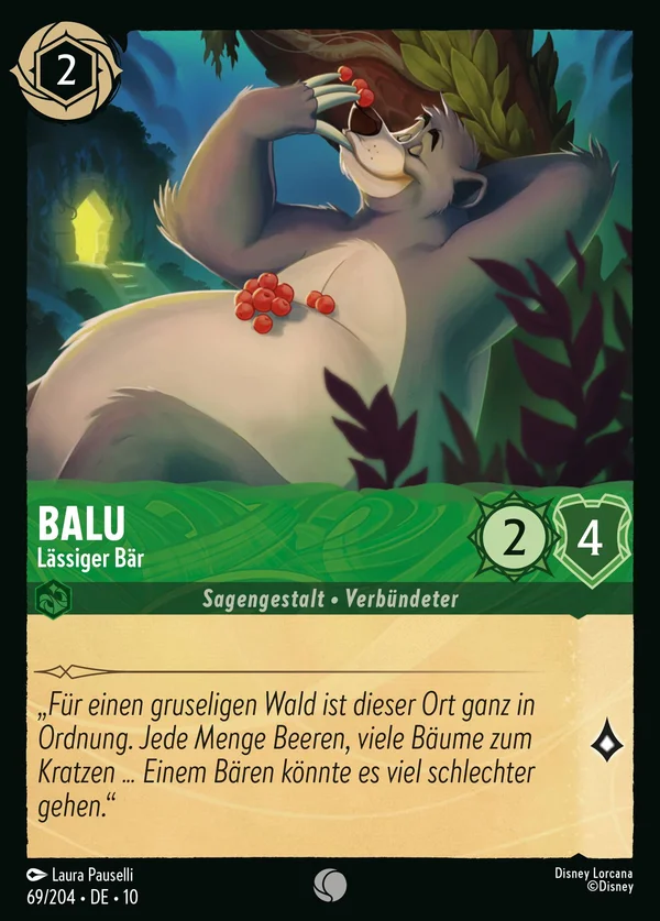 Balu - Lässiger Bär — Disney Lorcana Charakter card from Whispers in the Well