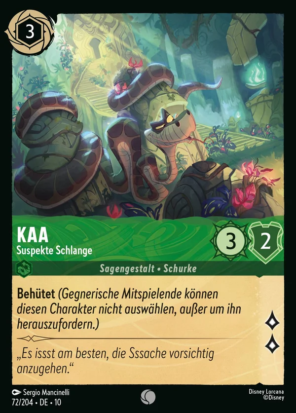 Kaa - Suspekte Schlange — Disney Lorcana Charakter card from Whispers in the Well