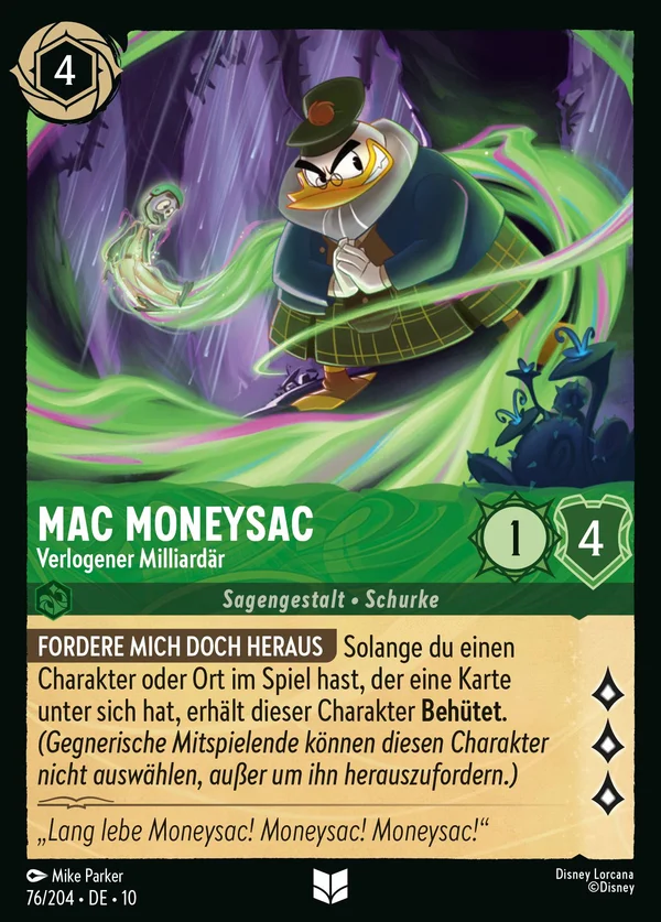 Mac Moneysac - Verlogener Milliardär — Disney Lorcana Charakter card from Whispers in the Well