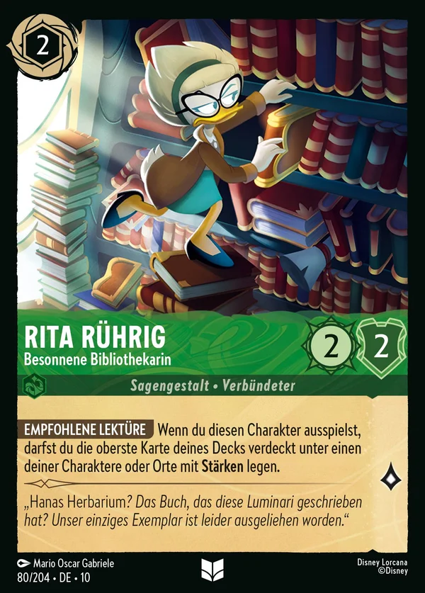 Rita Rührig - Besonnene Bibliothekarin — Disney Lorcana Charakter card from Whispers in the Well