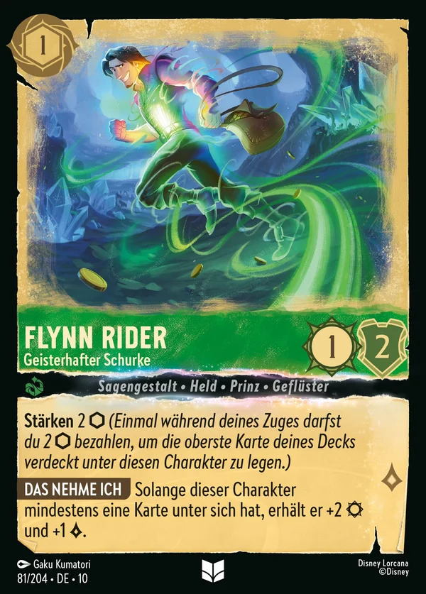 Flynn Rider - Geisterhafter Schurke — Disney Lorcana Charakter card from Whispers in the Well