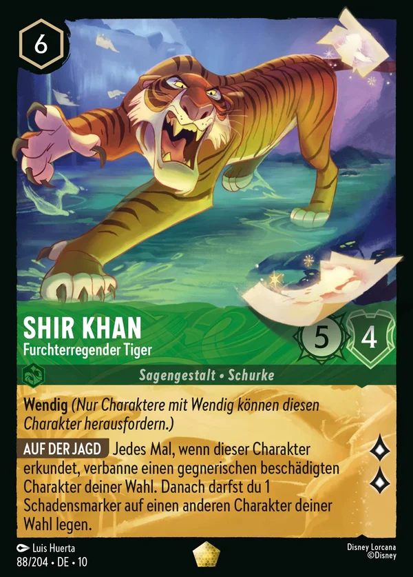 Shir Khan - Furchterregender Tiger — Disney Lorcana Charakter card from Whispers in the Well