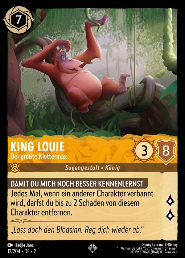 King Louie - Der größte Klettermax — Disney Lorcana Charakter card from Rise of the Floodborn