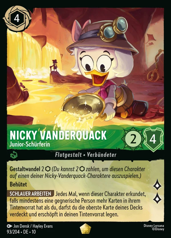 Nicky Vanderquack - Junior-Schürferin — Disney Lorcana Charakter card from Whispers in the Well
