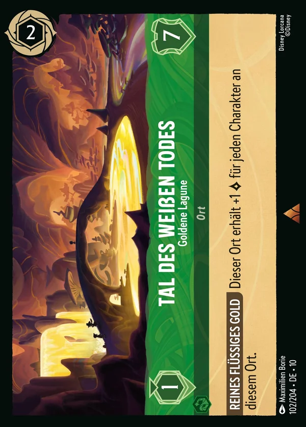 Tal des weißen Todes - Goldene Lagune — Disney Lorcana Ort card from Whispers in the Well