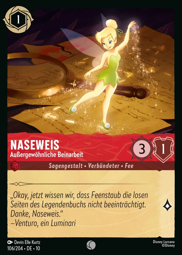 Naseweis - Außergewöhnliche Beinarbeit — Disney Lorcana Charakter card from Whispers in the Well