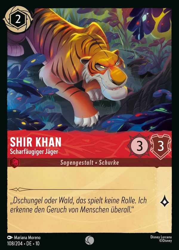 Shir Khan - Scharfäugiger Jäger — Disney Lorcana Charakter card from Whispers in the Well