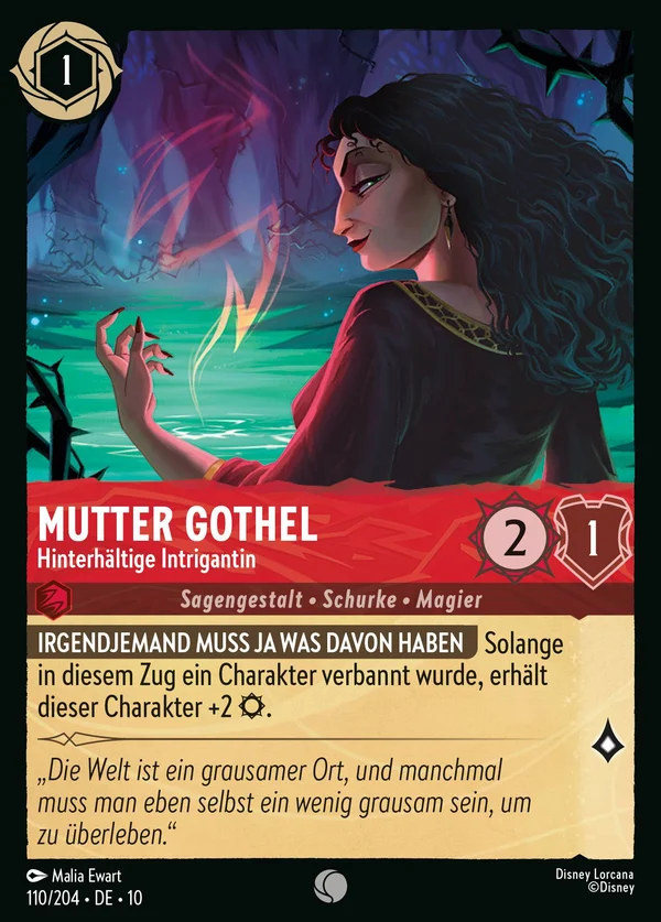 Mutter Gothel - Hinterhältige Intrigantin — Disney Lorcana Charakter card from Whispers in the Well