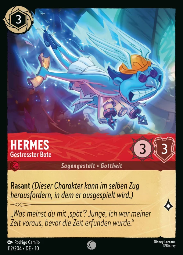 Hermes - Gestresster Bote — Disney Lorcana Charakter card from Whispers in the Well