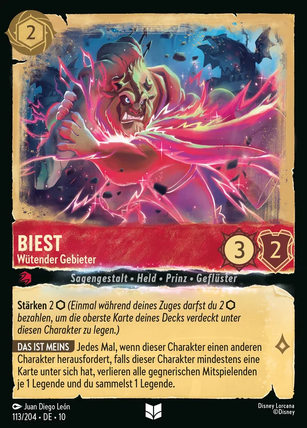Biest - Wütender Gebieter — Disney Lorcana Charakter card from Whispers in the Well